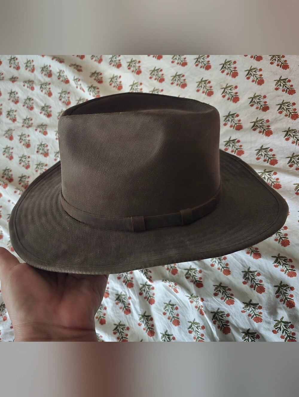 Brown Wide-Brim Fedora Hat